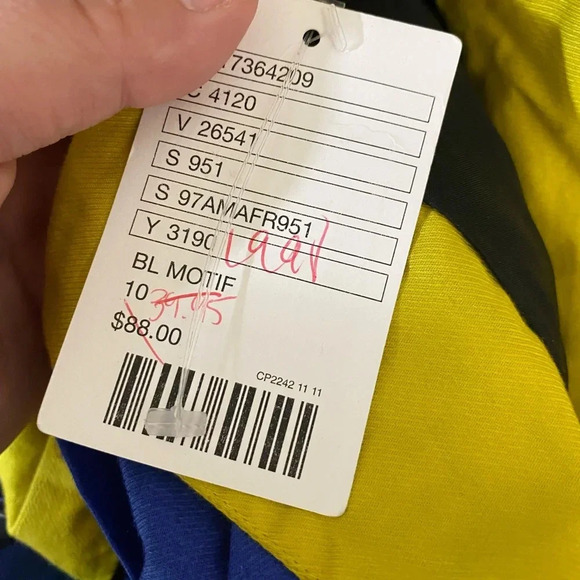 ANTHROPOLOGIE ODILLE NWT Blue Fargyle Retro Bubble Pocket Skirt - Picture 10 of 12